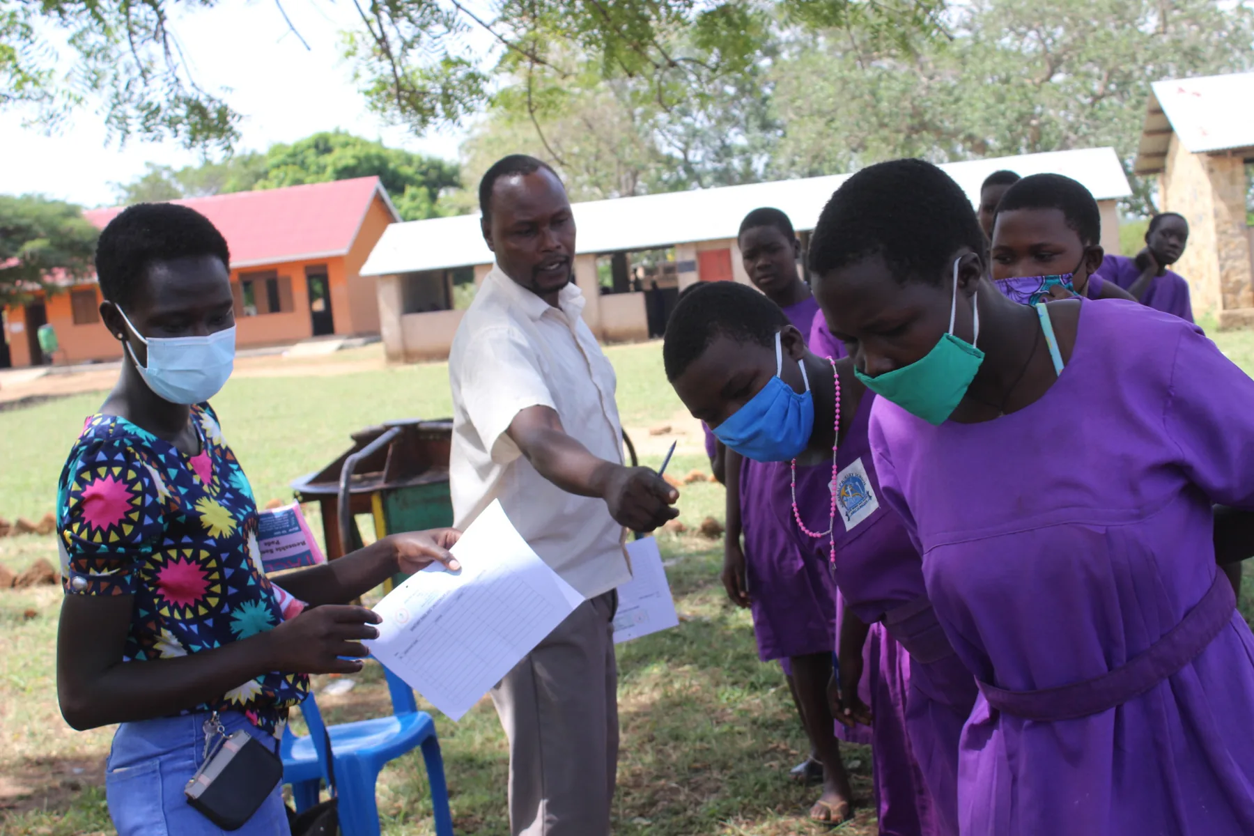 Young people registering and participating in a community activity